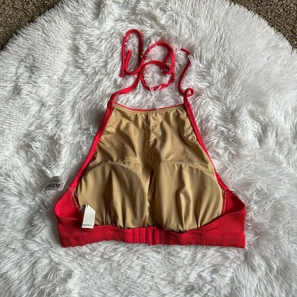 Old Navy 2 Piece Swimsuit Bikini New Ribbed Pink Womens Size Large - Picture 5 of 11